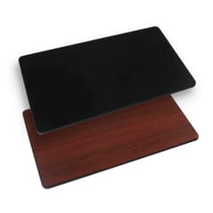 Reversible Laminate Commercial Table Top in Mahogany/Black with Black T-Mold