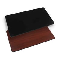 Commercial Laminate Reversible  Table Top in Mahogany/Black with Black T-Mold
