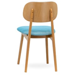 Fully Upholstered Lola European Beech Wood Restaurant Chair in Natural