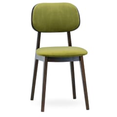 Fully Upholstered Lola Wood Restaurant Chair in Walnut