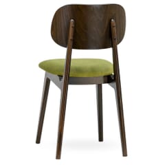 Fully Upholstered Lola Wood Restaurant Chair in Walnut
