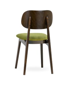 Fully Upholstered Lola Beech Wood Commercial Chair in Walnut