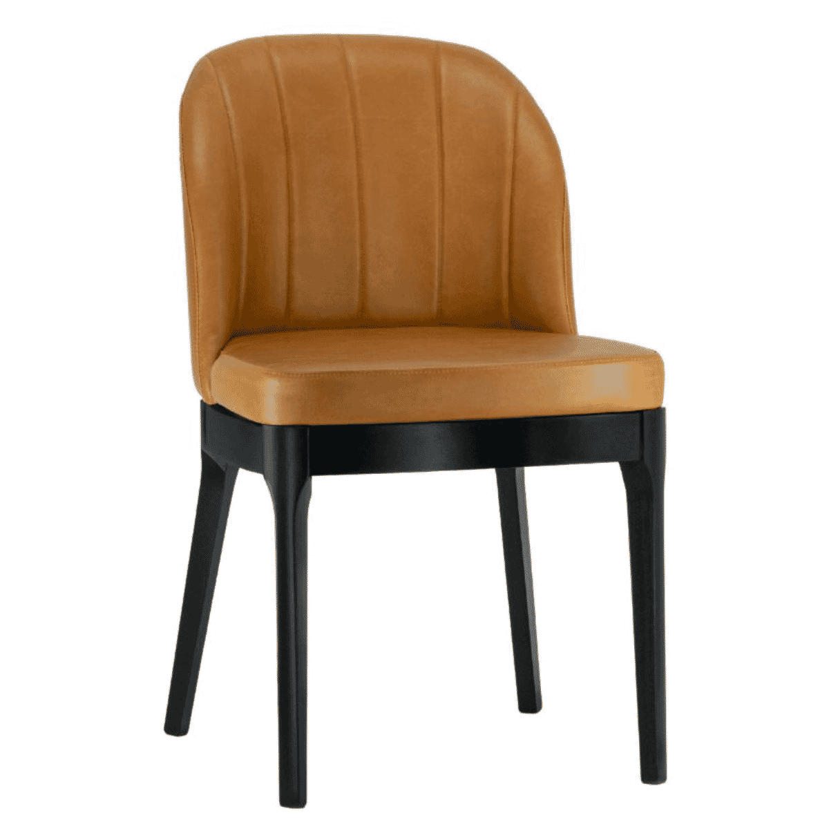 Grace Modern Channel Wood Restaurant Chair in Black Finish