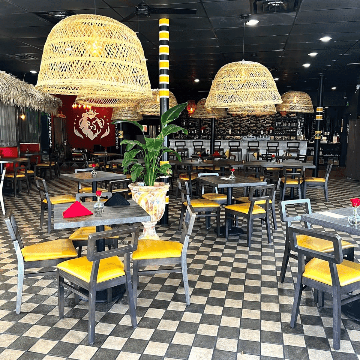 Solid Wood Open Back Restaurant Chair in Walnut