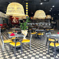 Solid Wood Open Back Restaurant Chair in Walnut