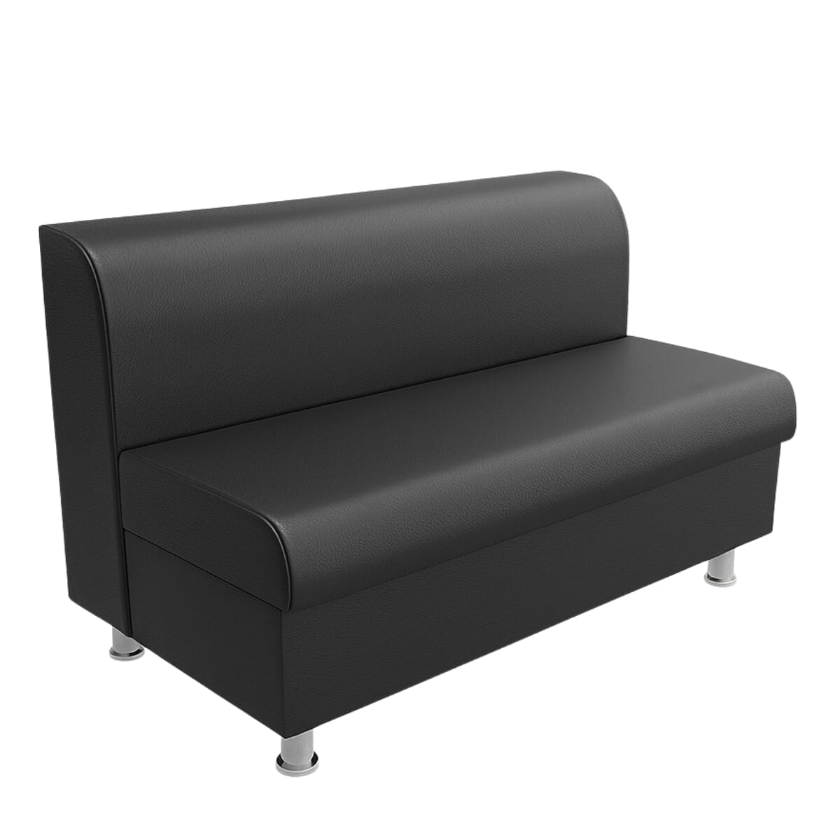 Quick Ship Adele Restaurant Single Booth With Black Vinyl
