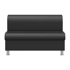 Quick Ship Adele Restaurant Single Booth With Black Vinyl