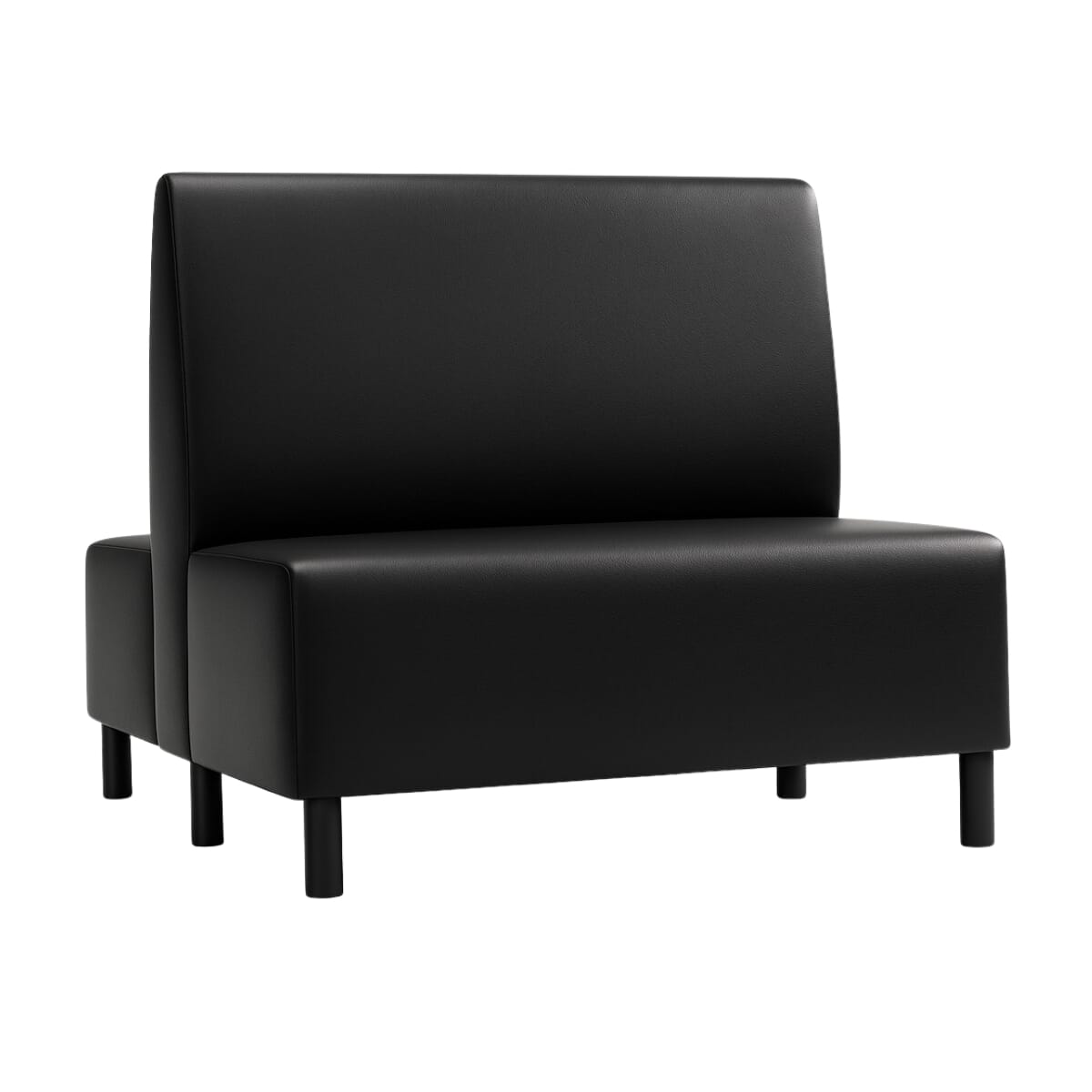 Quick Ship Hannah Modular Black Restaurant Booth - Double