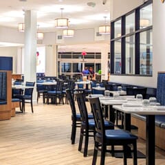 Fully Upholstered Solid Wood Restaurant Side Chair with Nailhead Trim