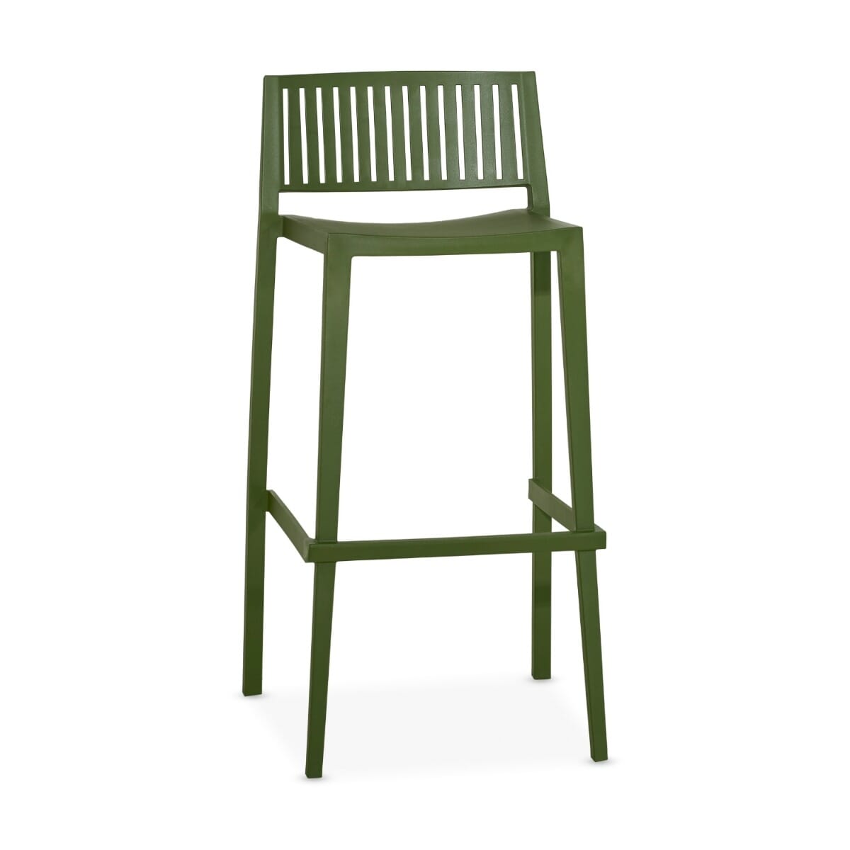 Vento Stackable Outdoor Olive Green Resin Restaurant Bar Stool