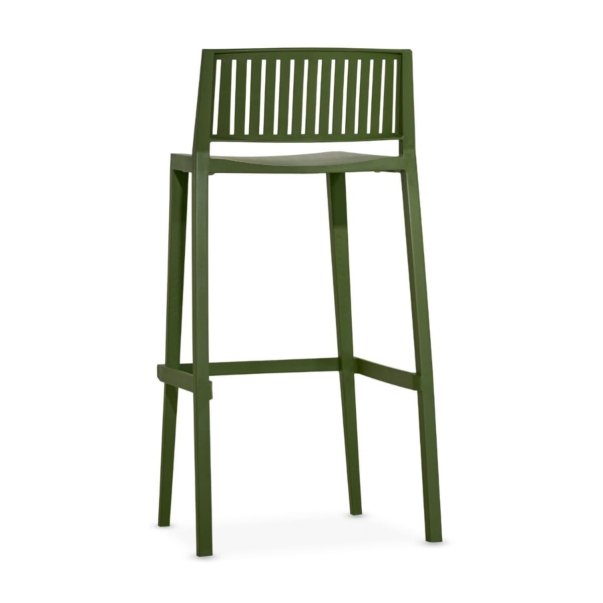 Vento Stackable Outdoor Olive Green Resin Restaurant Bar Stool