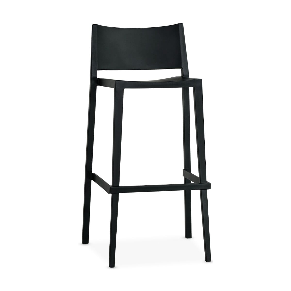 Vetra Stackable Outdoor Resin Restaurant Bar Stool in Black