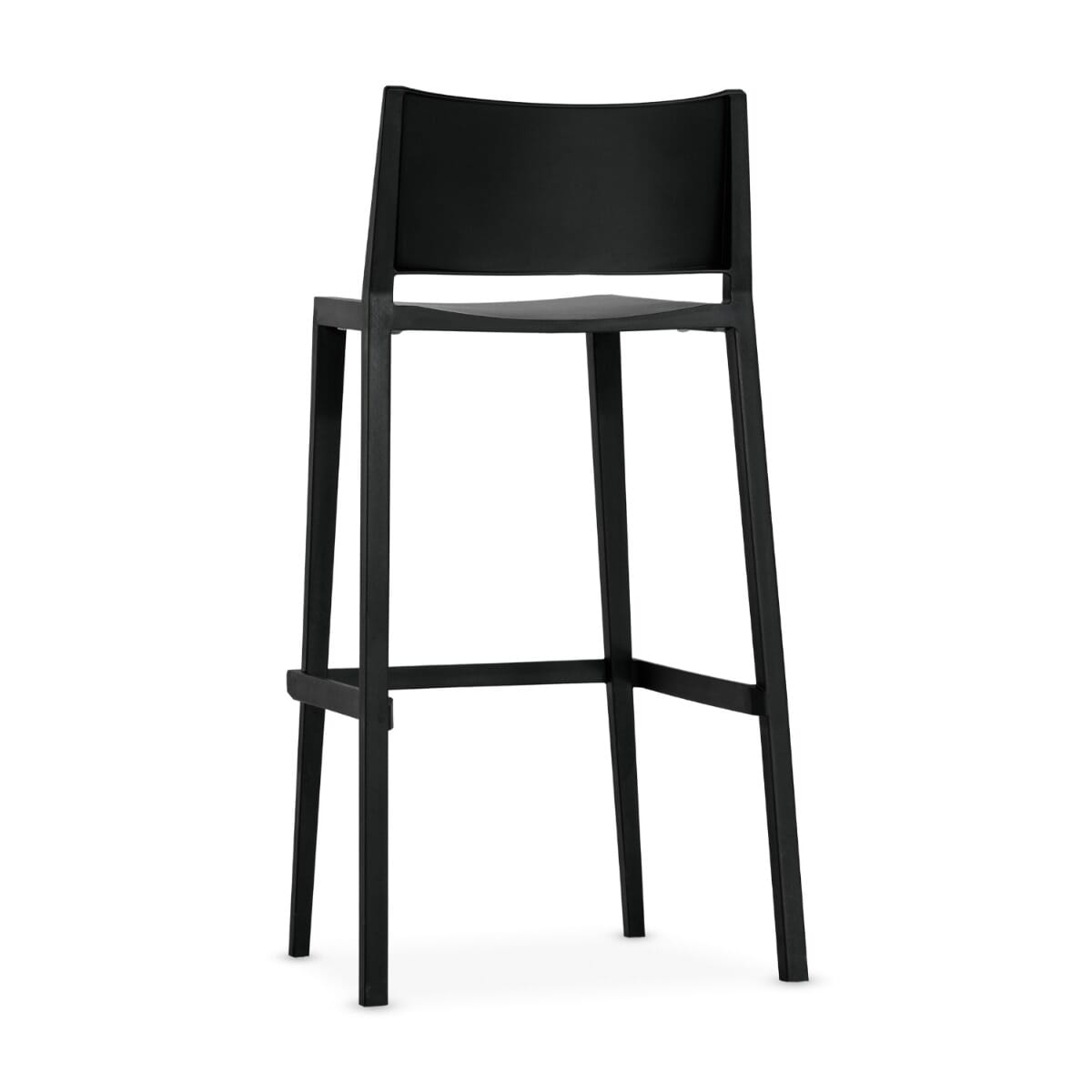 Vetra Stackable Outdoor Resin Restaurant Bar Stool in Black