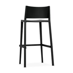 Vetra Stackable Outdoor Resin Restaurant Bar Stool in Black