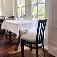 Walnut Steel Vertical-Back Restaurant Chair