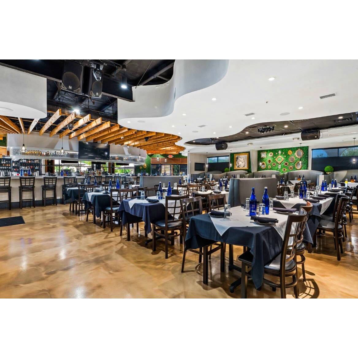 Walnut Steel Window-Back Restaurant Chair