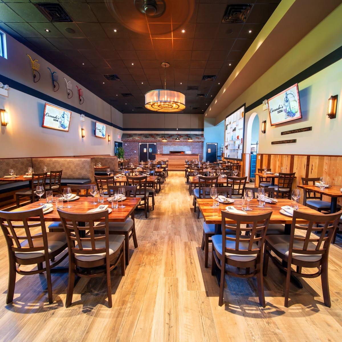 Walnut Wood Lattice-Back Restaurant Chair