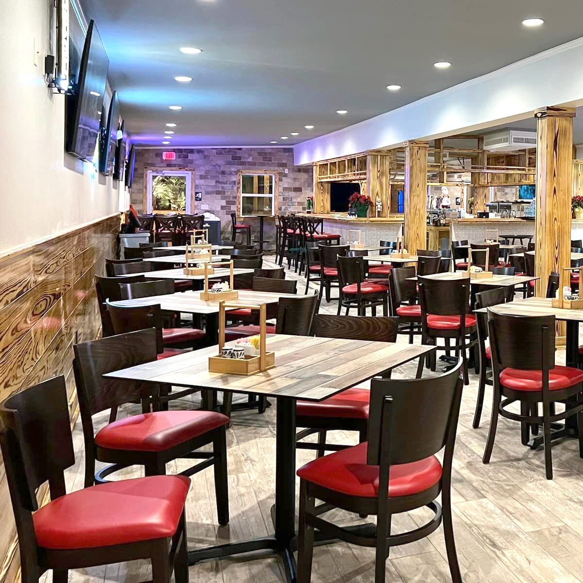 Curved Back Solid Walnut Wood Restaurant Side Chair