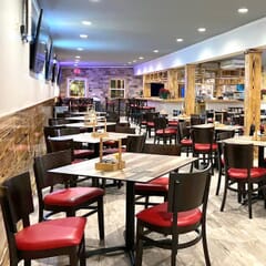 Curved Back Solid Walnut Wood Restaurant Side Chair