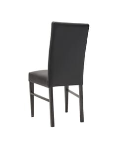 Custom Fully Upholstered Bellini Wood Look Metal Chair in Walnut