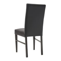 Custom Fully Upholstered Wood Look Metal Restaurant Chair in Walnut