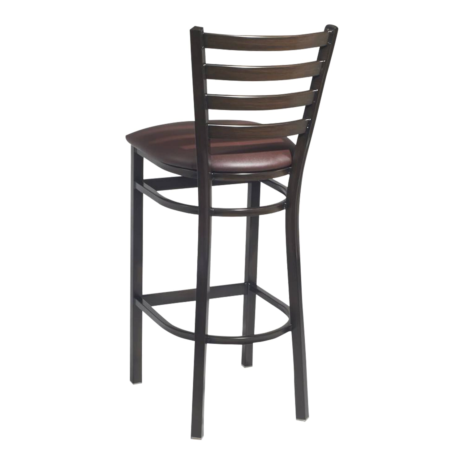 Walnut Steel Ladderback Restaurant Bar Stool