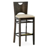 Chloe Solid Beech Wood Commercial Bar Stool With Upholstered Seat