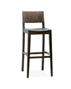 Walnut Wood Commercial Bar Stool with Veneer Seat and Back (Front)