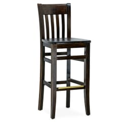 Walnut Curved Back Commercial Bar Stool