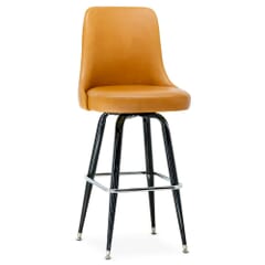 Finn Metal Commercial Bar Stool with Upholstered Seat