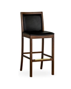 Walnut Wood Morgan Restaurant Bar Stool with Upholstered Seat & Back (front)