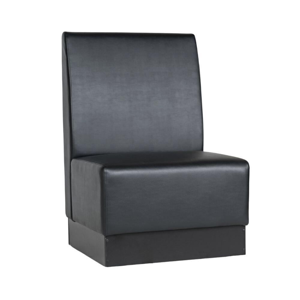 Quick Ship Hannah Modular Black Restaurant Booth - 1 Seater
