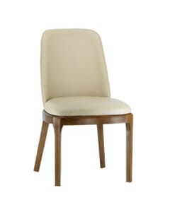 Custom Fully Upholstered Townsend Solid Wood Restaurant Chair in Walnut