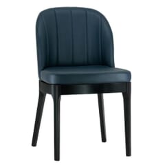 Grace Modern Channel Wood Restaurant Chair in Black Finish