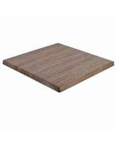 Rectangular Werzalit Wood Composite Outdoor Dining Table Top in Distressed Walnut