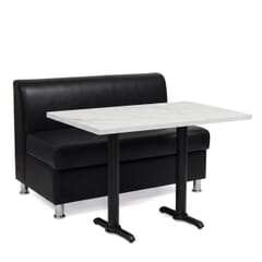2-Seat Adele Black Restaurant Booth Set with Amber Stone Table