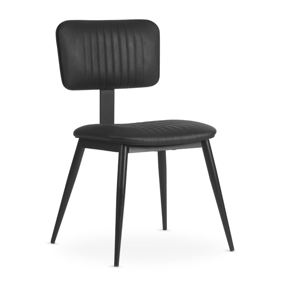 Willet Fully Upholstered Industrial Steel Restaurant Chair in Black