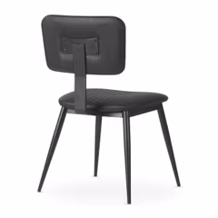 Willet Fully Upholstered Industrial Steel Restaurant Chair in Black