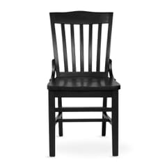 Solid Wood Schoolhouse Restaurant Chair in Black