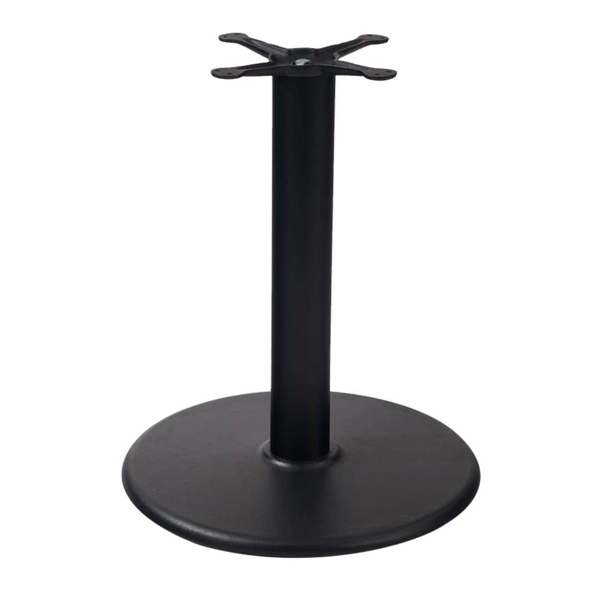 black iron table base