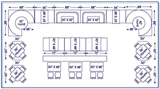  Design Idea for Total Restaurant Capacity - 56 seats