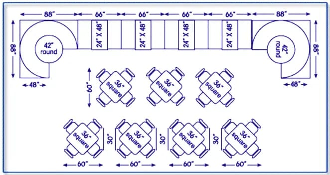 Design IdeaTotal Restaurant Capacity: About 66 seats