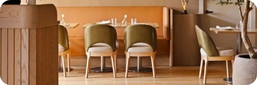 Restaurant interior featuring commercial seating