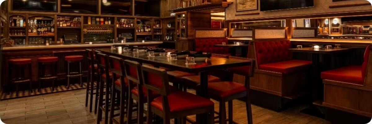 Restaurant interior featuring commercial seating