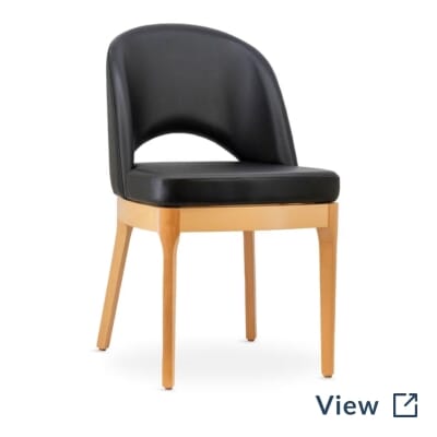 Lily Modern Wood Restaurant Chair in Natural Finish.