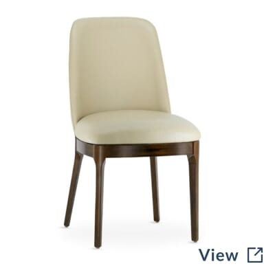 Custom fully upholstered Townsend solid wood restaurant chair.