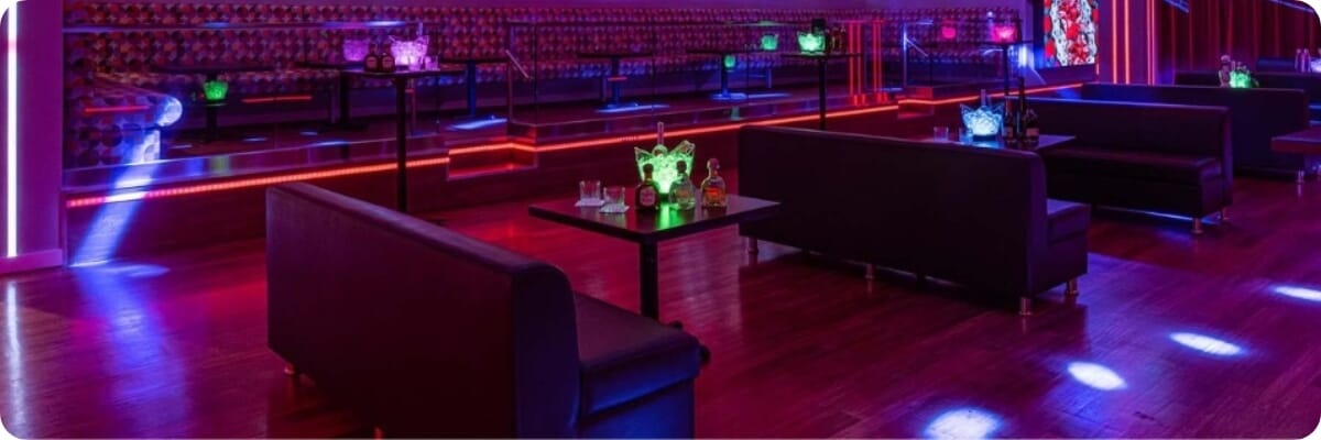 Restaurant interior featuring commercial seating