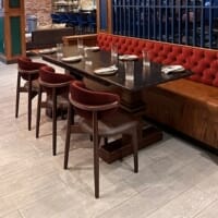 Restaurant interior featuring upholstered Ruby chairs