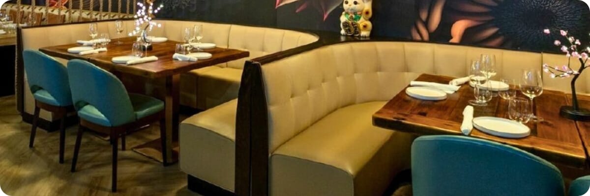 Restaurant interior featuring commercial seating