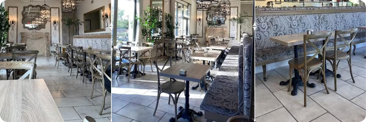 Restaurant interior featuring commercial seating